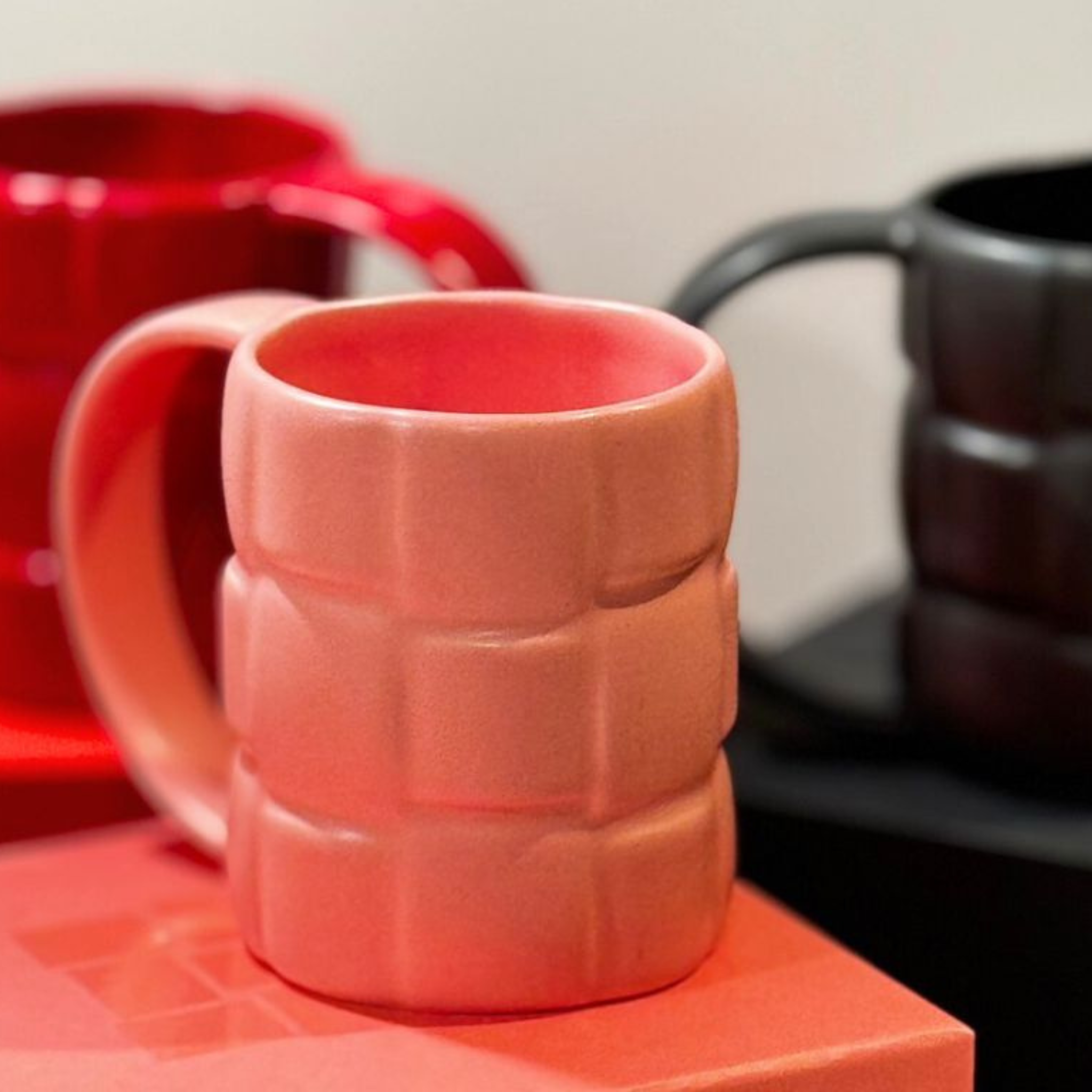 KNIT Ceramic mug -PINK-