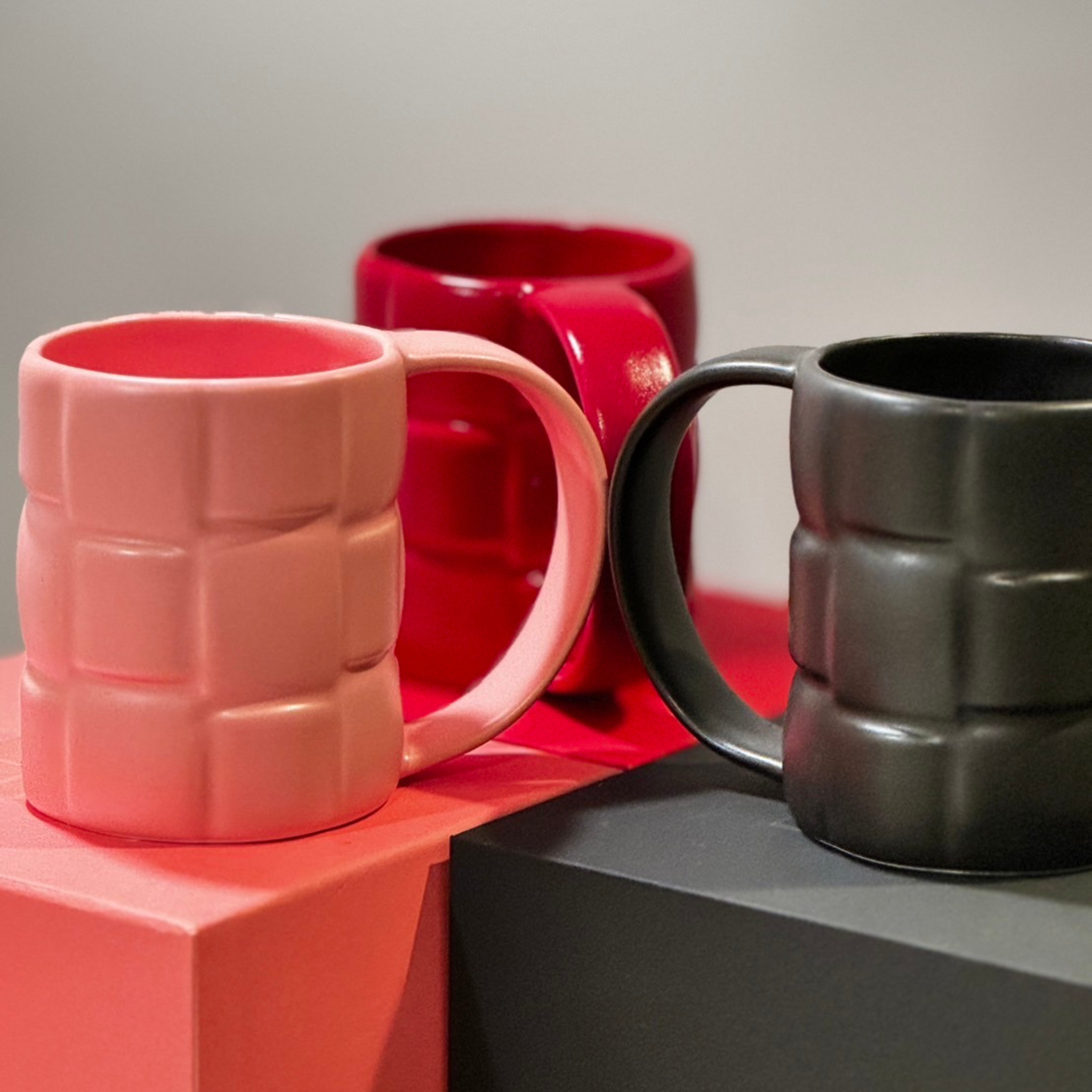 KNIT Ceramic mug -PINK-
