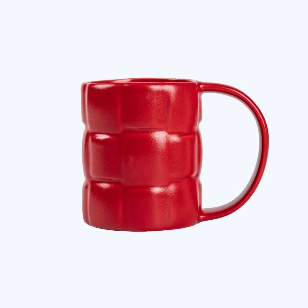 KNIT Ceramic mug -RED-