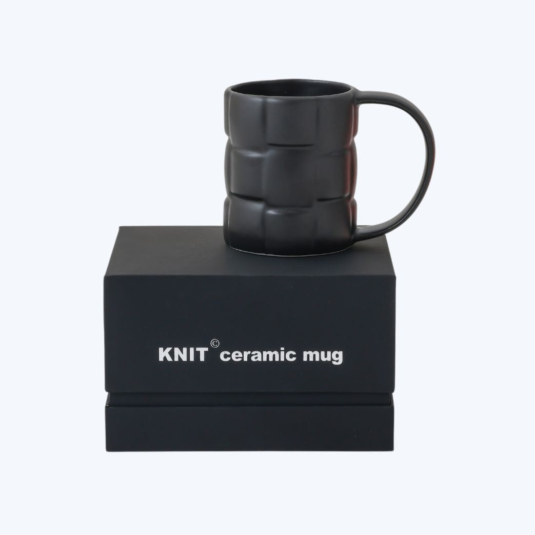 KNIT Ceramic mug -BLACK-