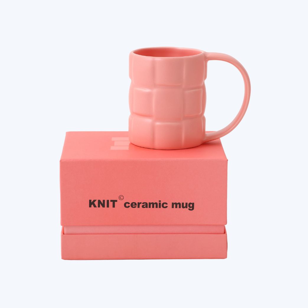 KNIT Ceramic mug -PINK-